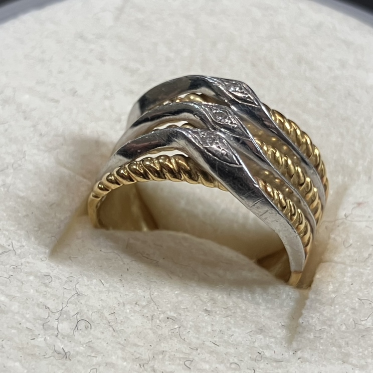 金とプラチナのリングの画像